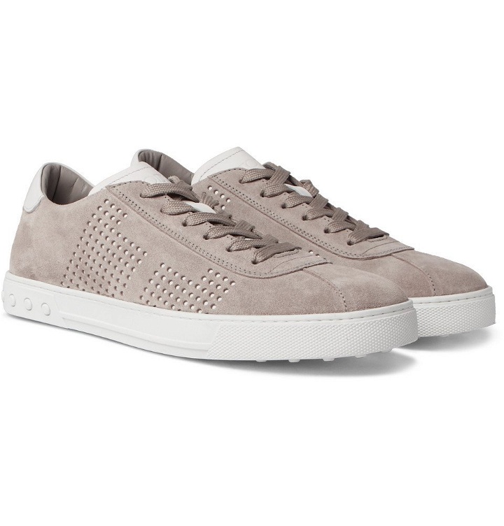 Photo: Tod's - Perforated Suede and Leather Sneakers - Men - Gray