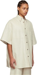 Sean Suen Off-White Leather Shirt