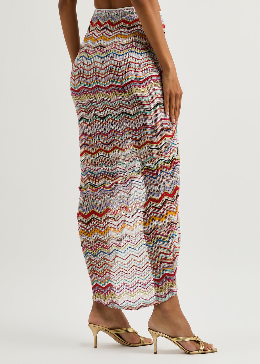 Missoni Zigzag Layered Metallic Fine-knit Shorts