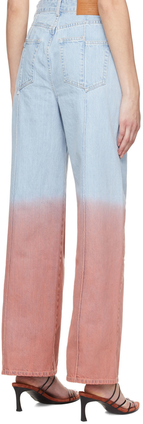 Rokh Blue & Pink Faded Jeans