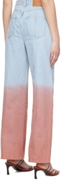 Rokh Blue & Pink Faded Jeans