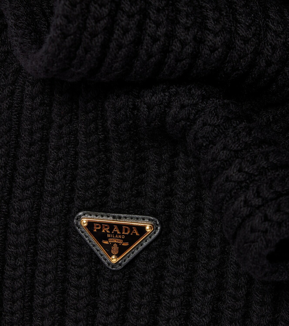 Prada Ribbed-knit virgin wool scarf