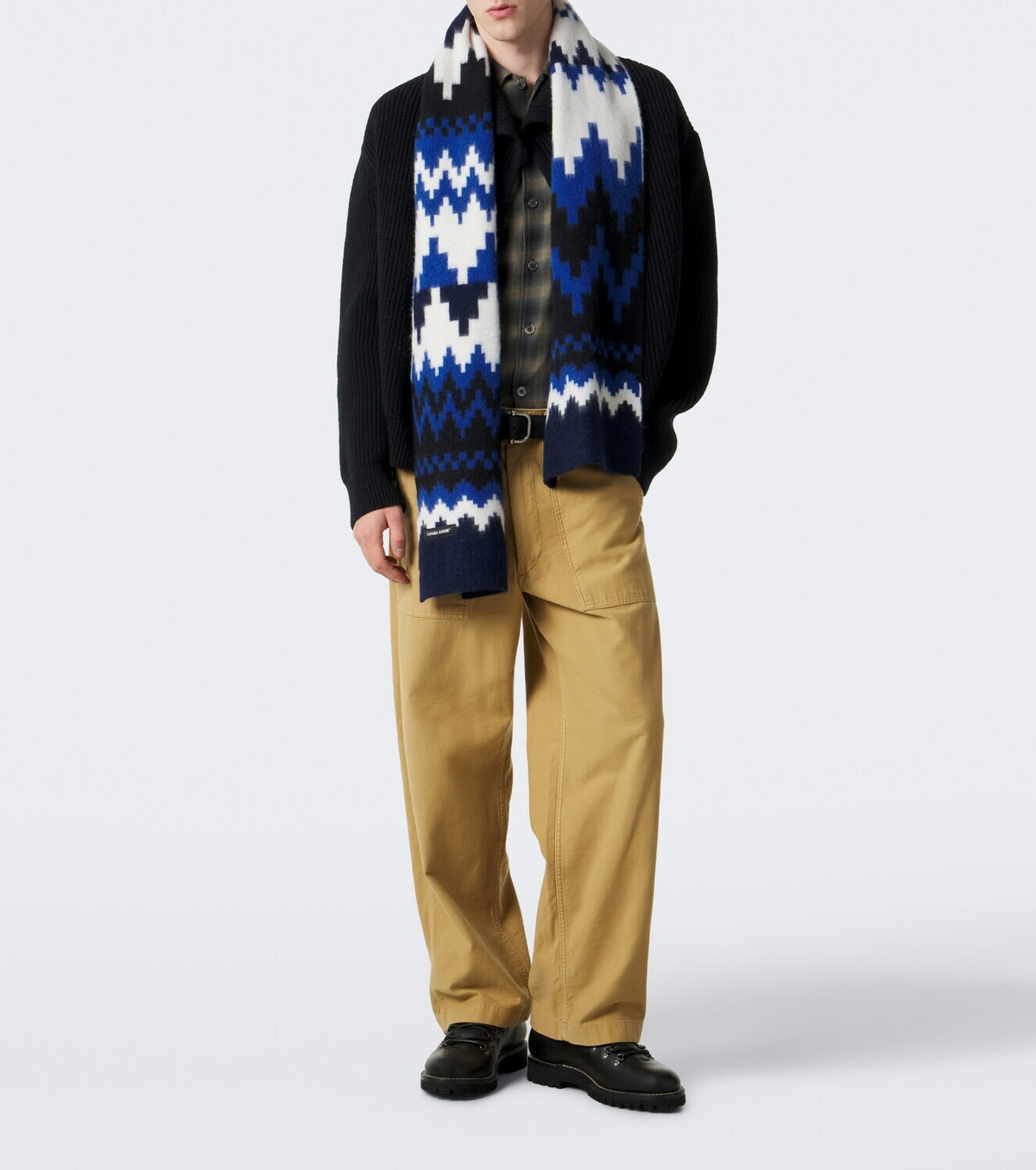 Canada Goose Intarsia wool and alpaca scarf