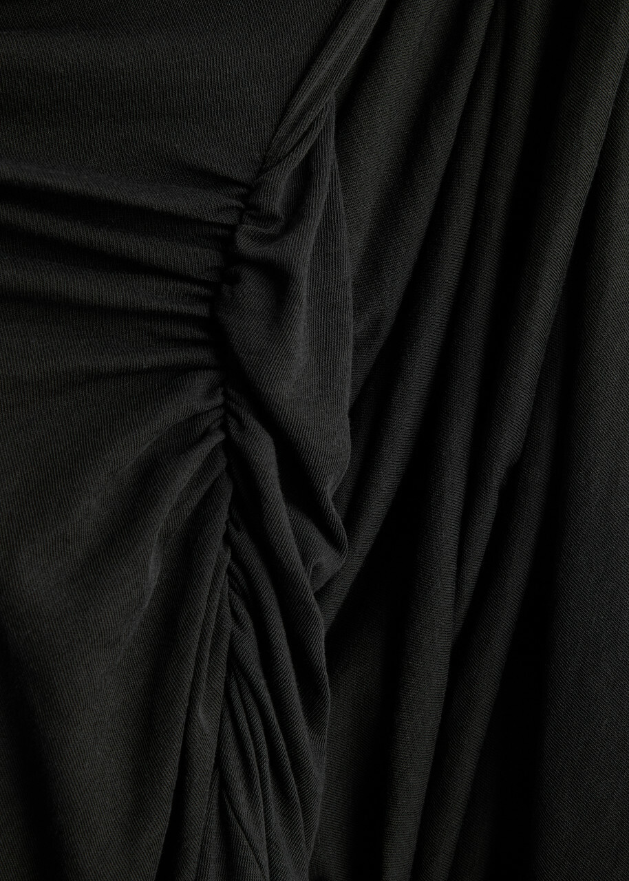 Entire Studios Bound Draped Stretch-cotton Midi Dress Black
