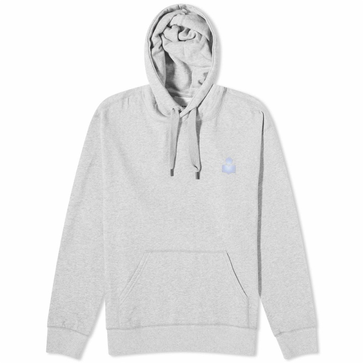 Photo: Isabel Marant Men's Small Logo Hoodie in Grey/Blue