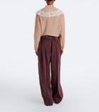 Chloé Silk-blend poplin wide-leg pants