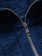 Kardo - Schiffli Embroidered Cotton Bomber Jacket - Blue