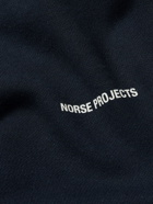 NORSE PROJECTS - Vagn Logo-Print Cotton-Jersey Hoodie - Blue