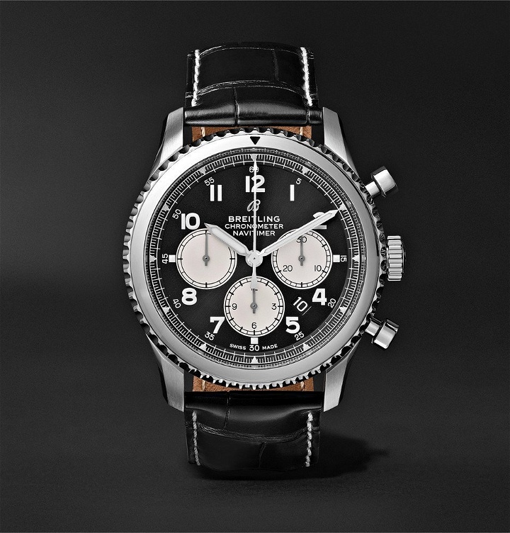 Photo: Breitling - Navitimer 8 B01 Chronograph 43mm Stainless Steel and Alligator Watch - Men - Black