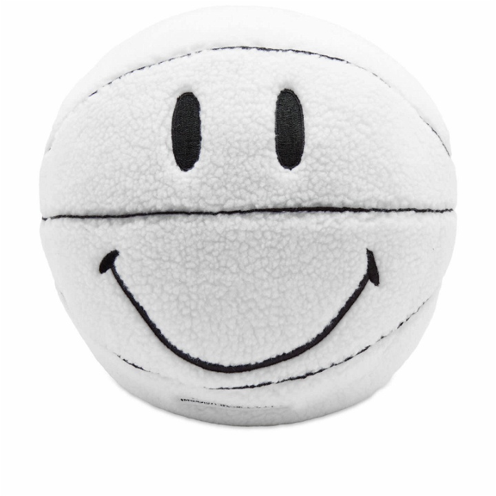 Photo: MARKET Men's Smiley Balance Plush Basketball in Black/White