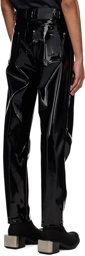 GmbH Black Thor Faux-Leather Trousers