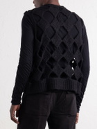 Rick Owens - Macramé Cashmere and Silk-Blend Sweater Vest - Black
