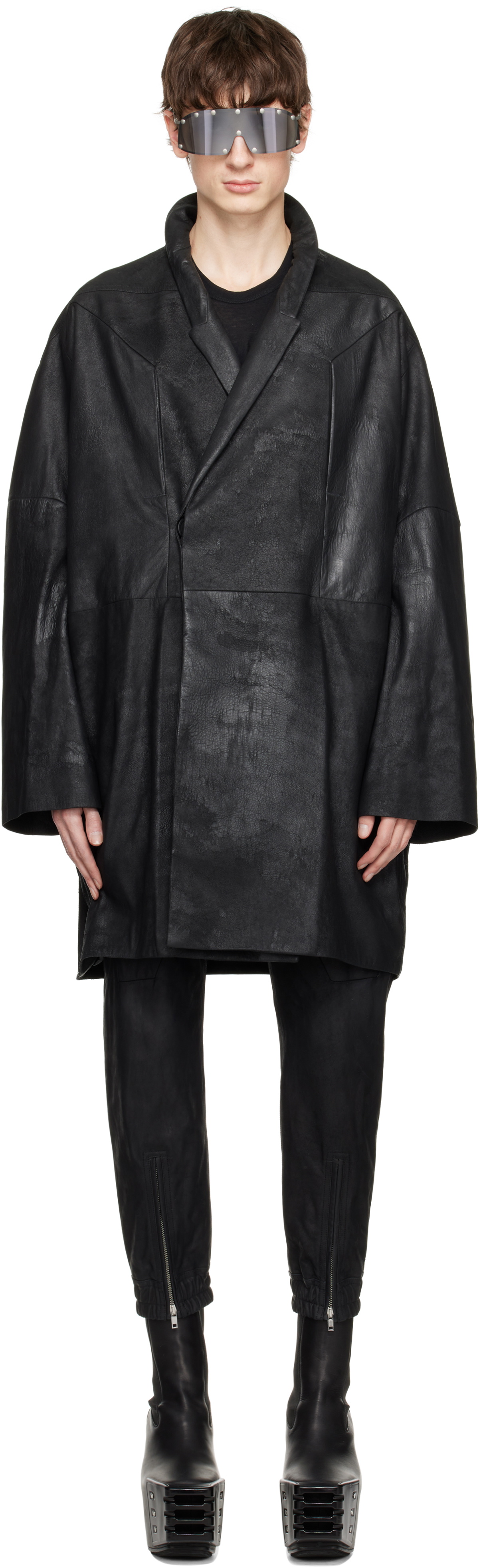 Rick Owens Black Hollywood Oversized Arrowhead JMF Leather