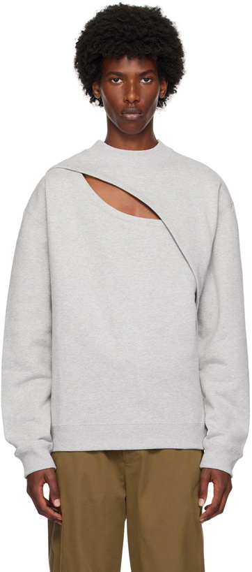 Photo: LGN Louis Gabriel Nouchi Grey Laceration Sweatshirt
