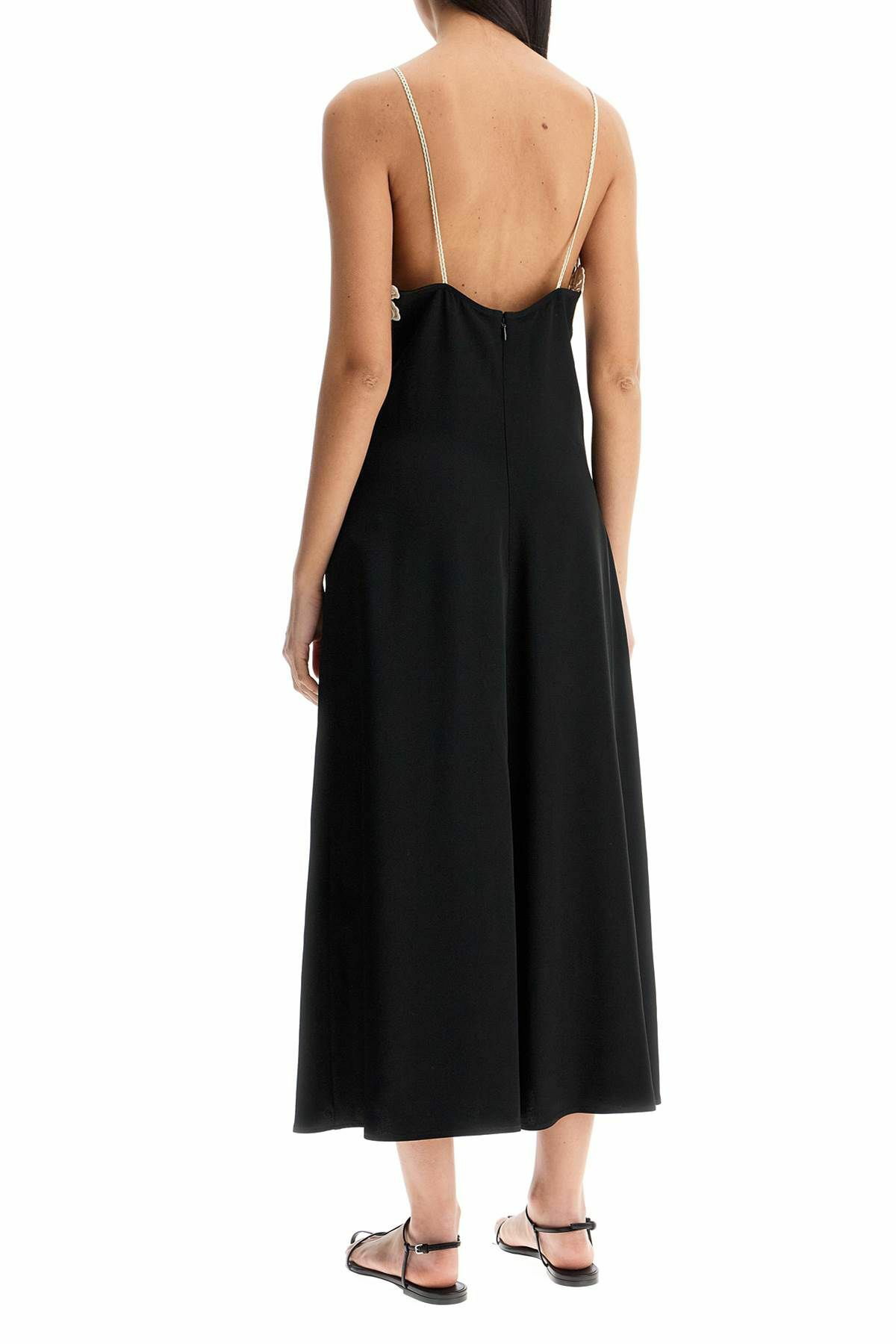 JIL SANDER lace-trimmed slip dress with Black Jil Sander JIL SANDER lace-trimmed slip dress with Black Jil Sander