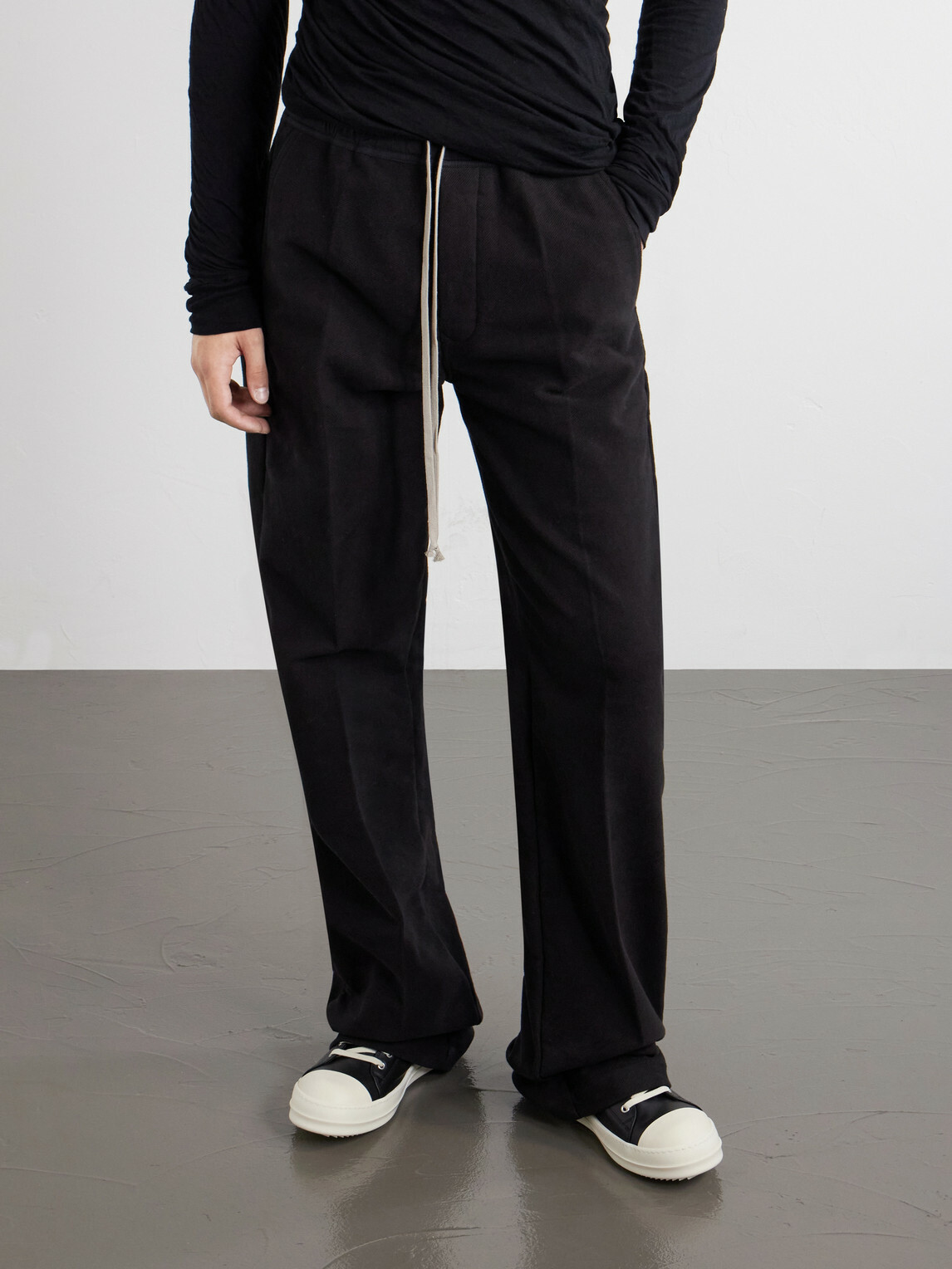 Rick Owens - Ramones Full-Grain Leather and Rubber Sneakers - Black