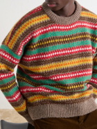 Monitaly - Fair Isle Alpaca-Blend Intarsia Sweater - Brown