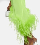 Giuseppe di Morabito Feather-trimmed midi dress
