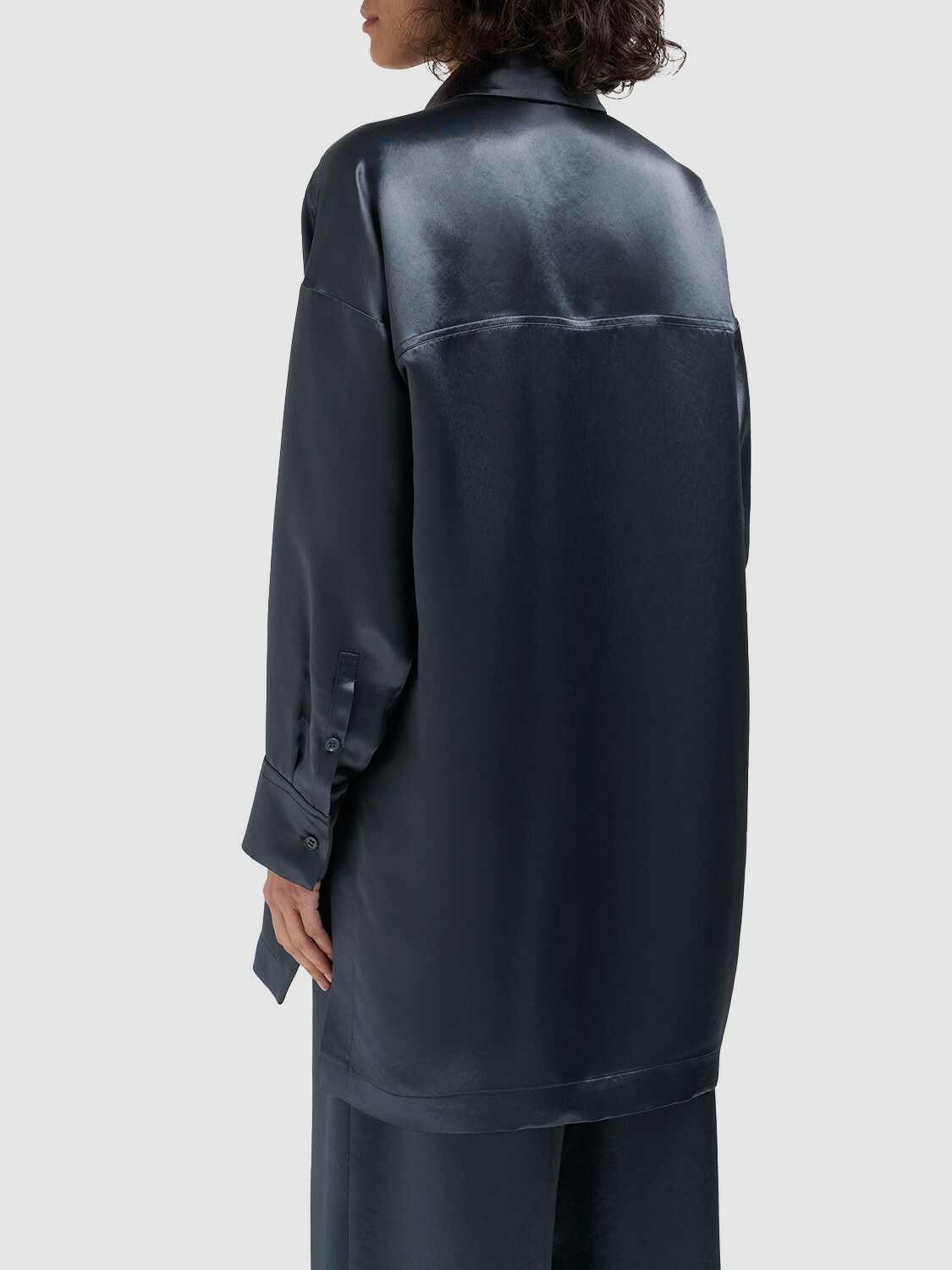 BGD Women Oversize Satin Shirt - Fuchsia - Avondale main image 1