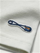 Nudie Jeans - Logo-Appliquéd Cotton-Blend Jersey T-Shirt - Neutrals