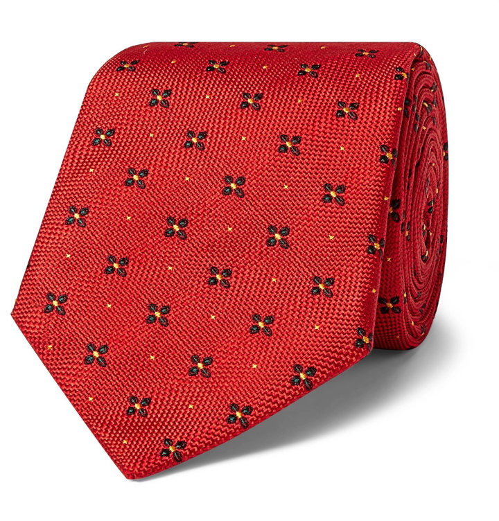 Photo: Kingsman - Turnbull & Asser Rocketman 8cm Silk-Jacquard Tie - Red