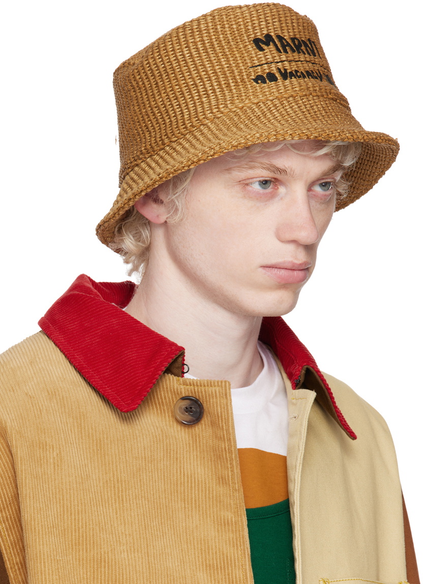 Marni Beige No Vacancy Inn Edition Embroidered Bucket Hat Marni