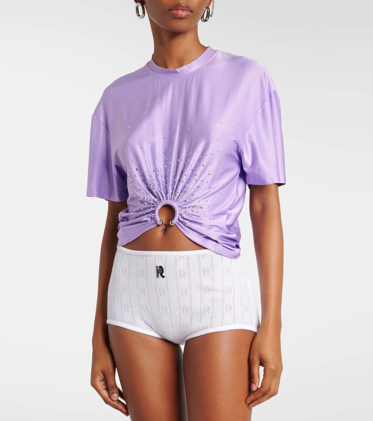 Rabanne High-rise cotton briefs