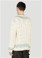 Visvim - V-Collegium Cable Knit Sweater in Cream