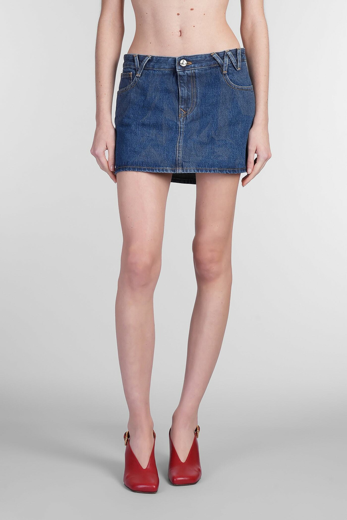 【VIVIENNE WESTWOOD】LIGHT BLUE WOOL SKIRT Vivienne Westwood Light Blue Wool Skirt Vivienne Westwood