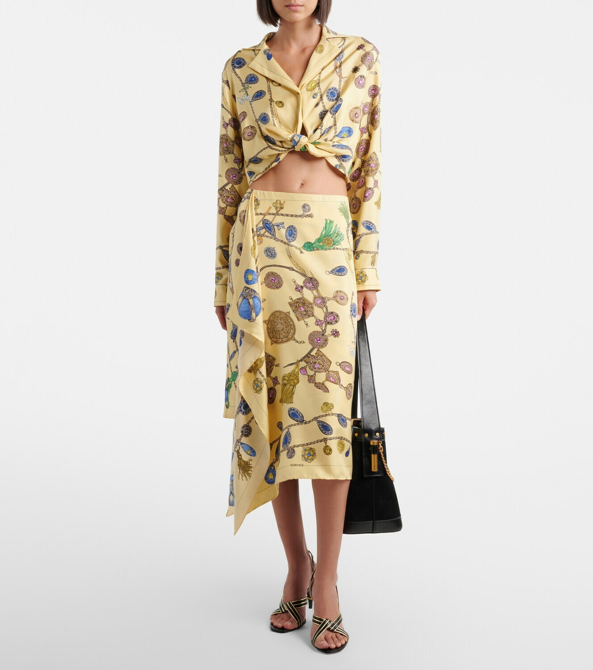 Versace Printed silk twill shirt