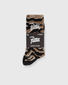 Patta Tiger Stripe Script Logo Sport Socks Black/Brown - Mens - Socks