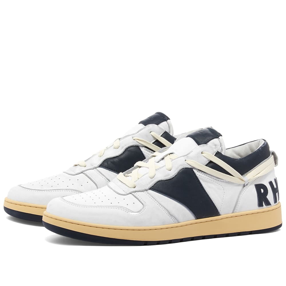 Rhude Men's Rhecess Low Sneakers in White/Navy Rhude