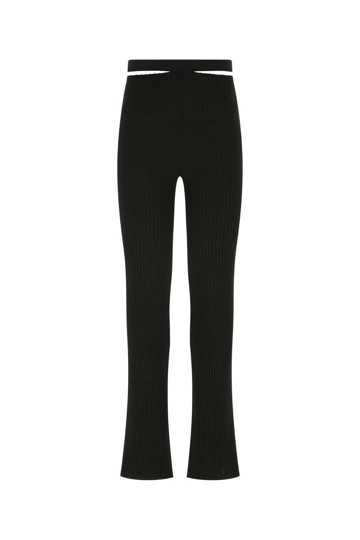 ANDREĀDAMO Black Stretch Viscose Blend Pant