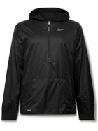 Nike Training - Pro Logo-Print Nylon-Ripstop Half-Zip Hoodie - Black