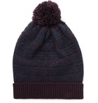 Incotex - Virgin Wool-Blend Jacquard Beanie - Blue