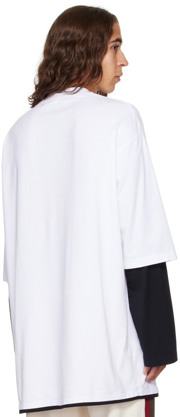 【Acne Studios】Tシャツ FACE レインボー Acne Studios White Rainbow Long Sleeve T-Shirt Acne Studios