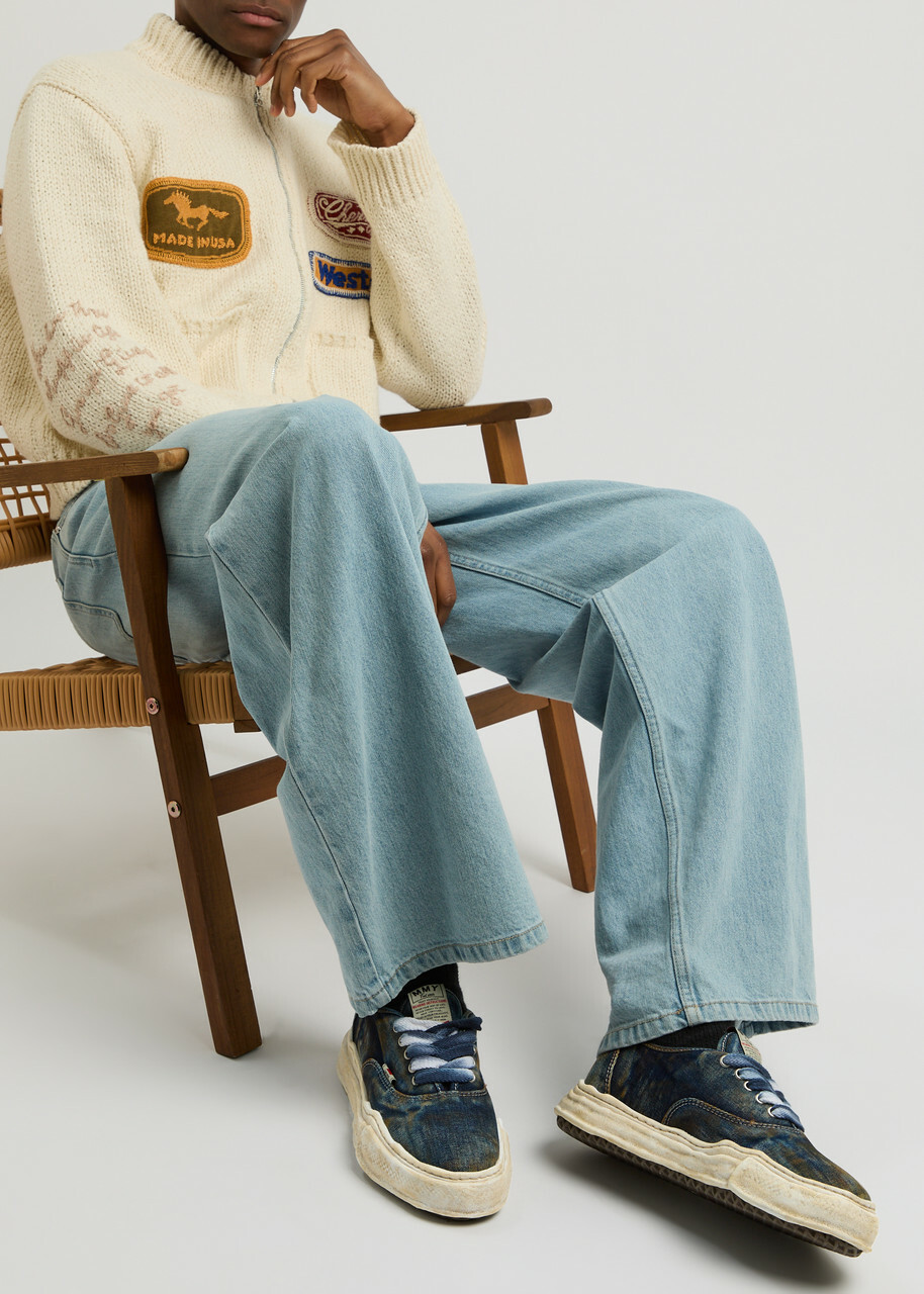 Maison mihara yasuhiro Baker Distressed Denim Sneakers Blue Maison