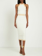 BALMAIN - Sleeveless Viscose Lurex Knit Midi Dress