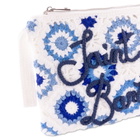 MC2 Saint Barth Parisienne White Crochet Pouch Bag With Saint Barth Embroidery