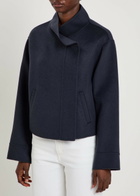 Emporio Armani Wool and Cashmere-blend Jacket Blue