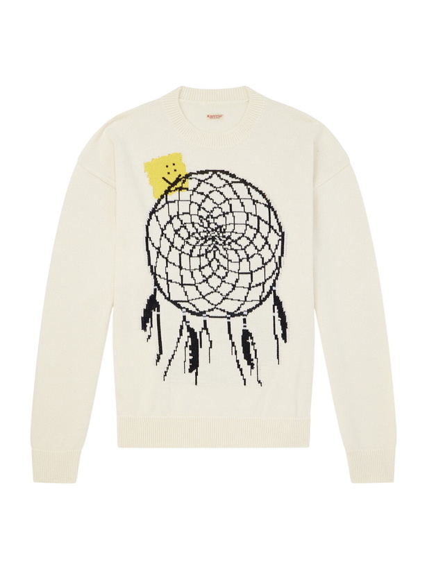 Photo: KAPITAL - Peckish Dream Catcher Intarsia Cotton-Blend Sweater - Neutrals