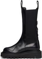 Toga Pulla SSENSE Exclusive Black Mid Calf Leather Chelsea Boots