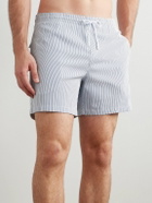 Loro Piana - Daneu Straight-Leg Mid-Length Striped Swim Shorts - Blue