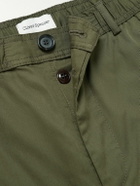 Oliver Spencer - Ashdown Straight-Leg Cotton-Twill Drawstring Trousers - Green