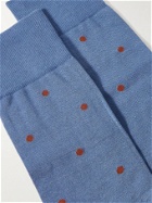 Falke - Polka-Dot Fil d'Ecosse Cotton-Blend Socks - Blue