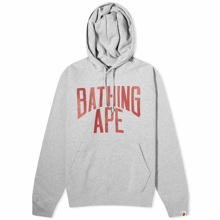 Photo: A Bathing Ape Men's Nyc Logo Pullover Hoodie in Gray