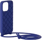 Bottega Veneta Navy Intreccio Strap iPhone 14 Pro Case