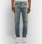 Balmain - Tapered Distressed Denim Jeans - Blue