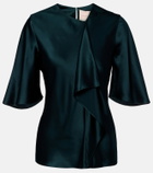 Roksanda Naiara draped silk satin top