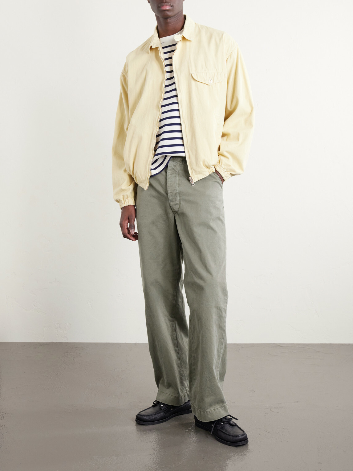 Remi Relief - Straight-Leg Cotton Trousers - Green